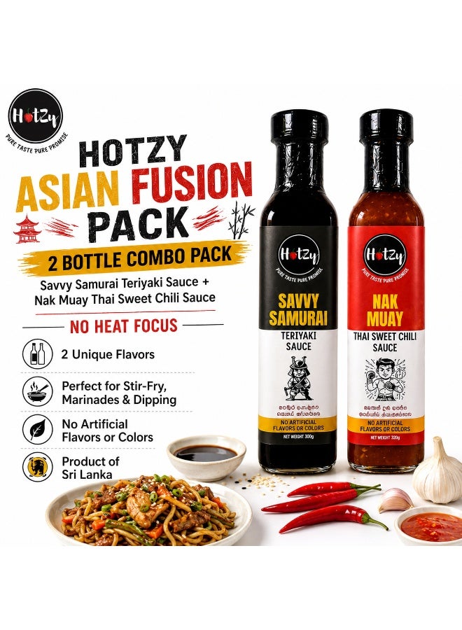 HOTZY Asian Fusion Pack Teriyaki Sauce and Thai Sweet Chili Sauce 2 Bottles - Image 3