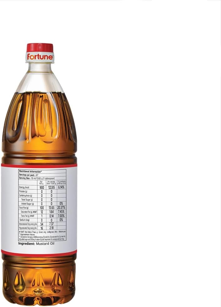 Fortune Kachi Ghani Mustard Oil 1 Litre - Pure Mustard Oil - Image 2