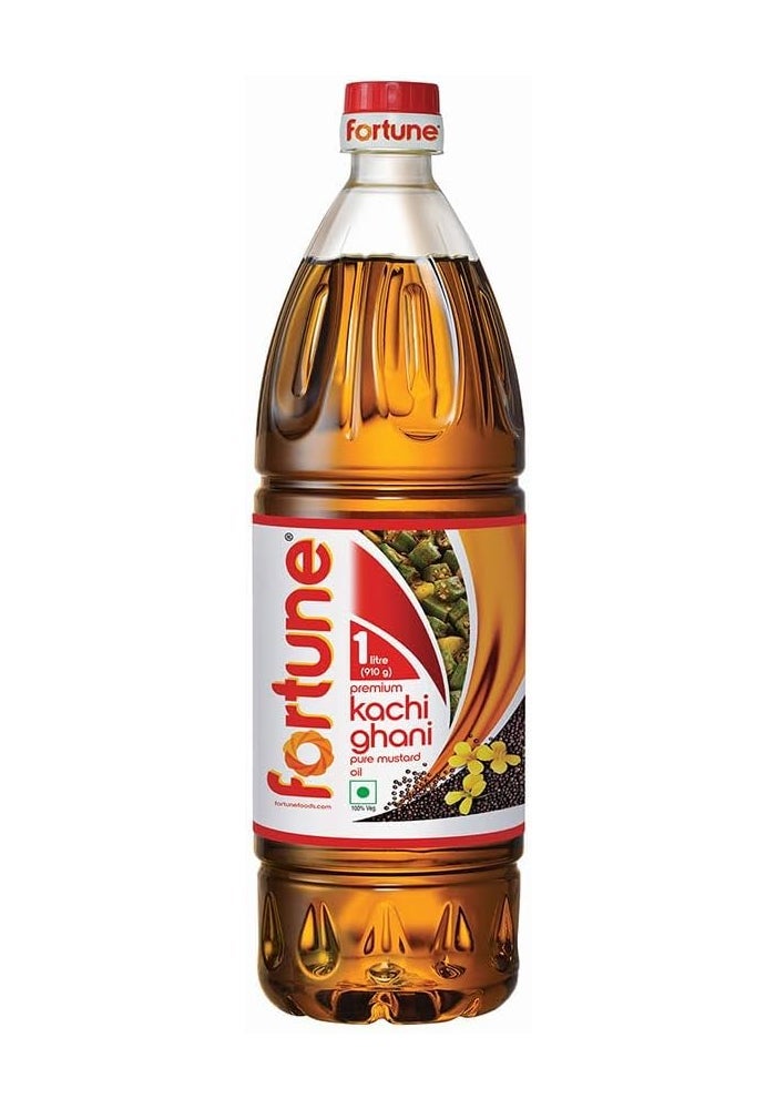 Fortune Kachi Ghani Mustard Oil 1 Litre - Pure Mustard Oil - Image 1