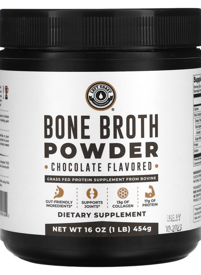 Left Coast Performance - Bone Broth Powder Chocolate 1 lb (454 g) - Image 1