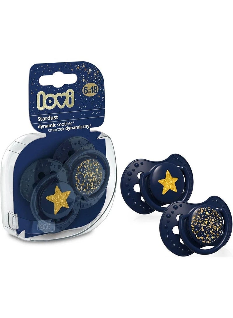 LOVI Stardust Silicone Dynamic Soother 6-18m Blue x2 - Image 2