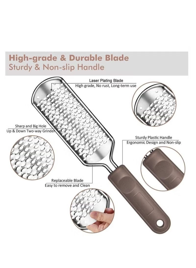 مبشرة القدم عرموش القدم ملف القدم ، يمكن استخدامها على كل من القدمين الرطبة والجافة ، أفضل أداة سطح معدني باديكير للعناية بالقدم لإزالة الجلد الصلب ، لمزيد من النعومة والجمال القدم - Image 2