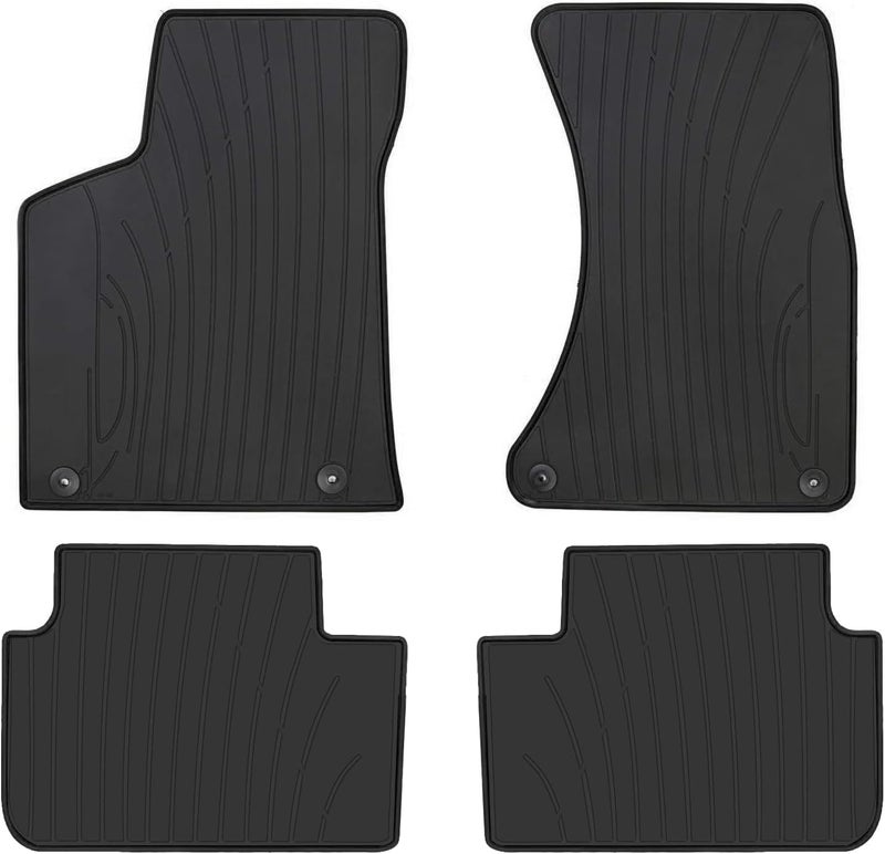 San Auto Custom Fit Rubber Car Floor Mats for Porsche Macan (2014-2019) - All Weather Heavy Duty Black - Image 1
