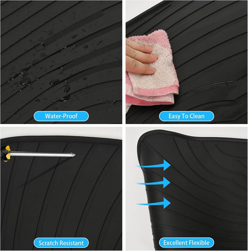 San Auto Custom Fit Rubber Car Floor Mats for Porsche Macan (2014-2019) - All Weather Heavy Duty Black - Image 5