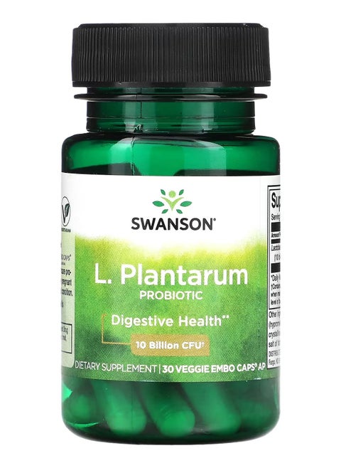 Swanson, L. Plantarum Probiotic, 10 Billion CFU, 30 Veggie EMBO Caps AP