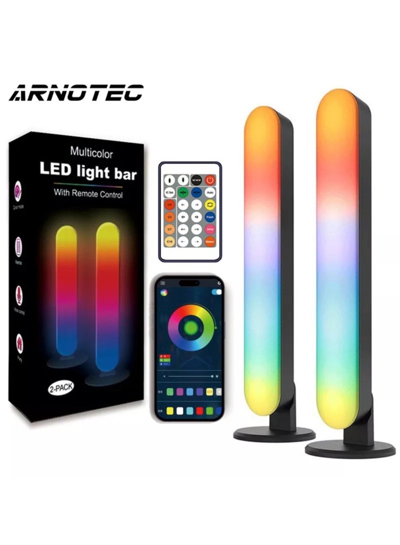 ARNOTEC 2 قطع مصباح LED ليلي RGB أضواء محيطية مع جهاز تحكم عن بعد لتزيين غرفة الألعاب والتلفاز وغرفة النوم والبار وإيقاع الموسيقى ومصباح السيمفونية - Image 3