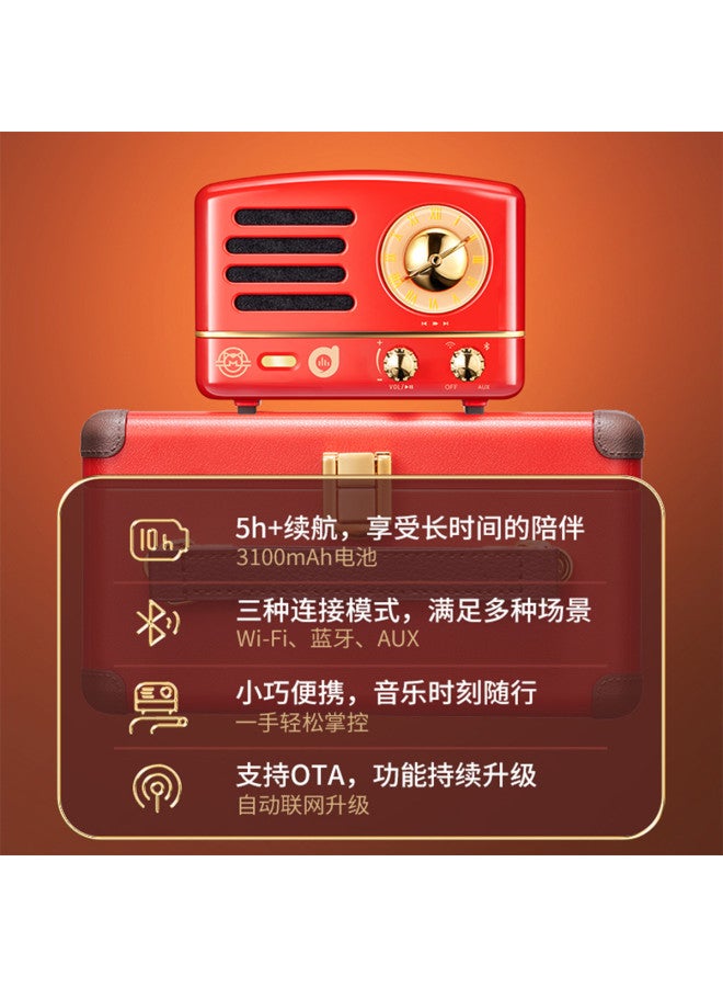 Wifi Wireless Portable Bluetooth Retro Mini Home Metal Subwoofer Exquisite Small Speaker - Image 4