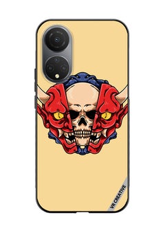 Protective Case Cover For Honor X7 Skull Inside Demon Oni Mask Design Multicolour