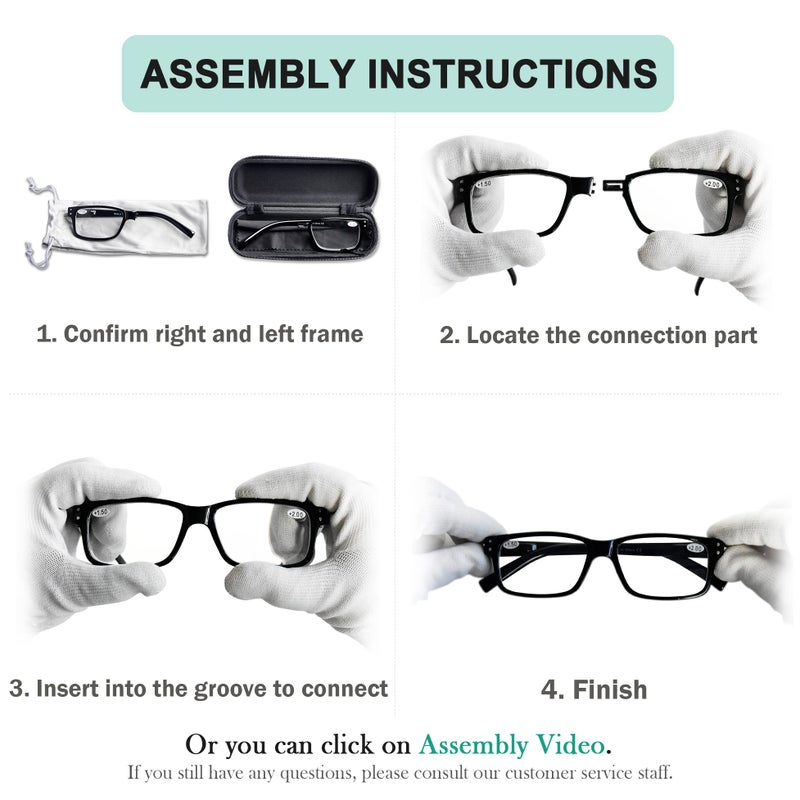 Eyekepper (Must Buy Both Eye) Black Clear-Left Eye +2.25 Reading Glasses with Different Strength for Each Eye - Image 5