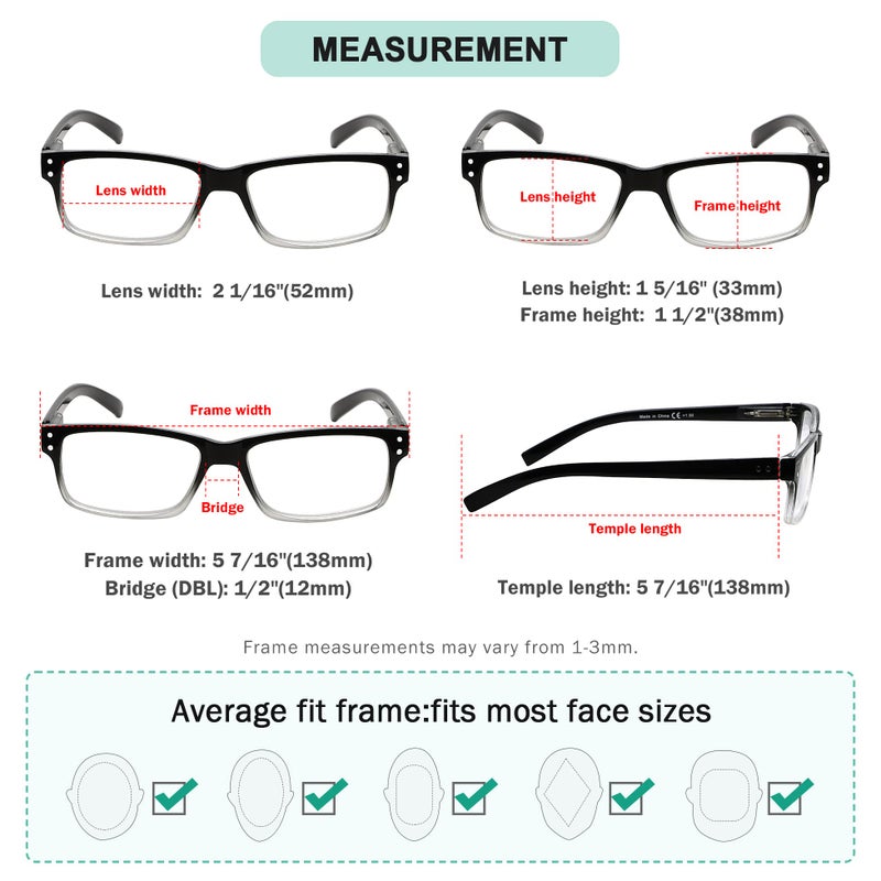 Eyekepper (Must Buy Both Eye) Black Clear-Left Eye +2.25 Reading Glasses with Different Strength for Each Eye - Image 3