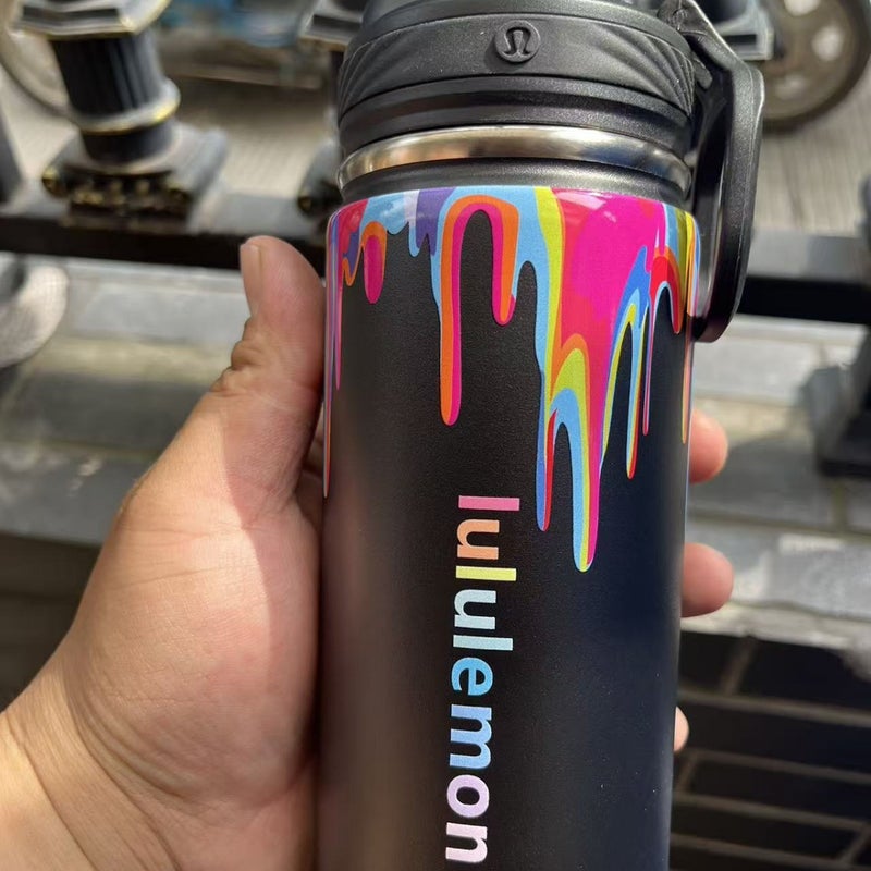 Double Wall Stainless Steel Vacuum Insulated Sports Water Bottle with Straw Lid, 24h Cold Retention, Large Capacity