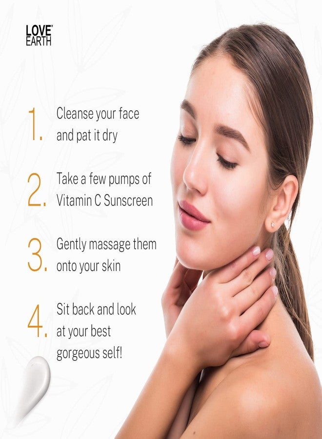 Love Earth Vitamin C Sunscreen SPF-50 For Sun's UVA, UVB Ray Protection With Vitamin C & Essential Oils For All Skin Types 50ml - Image 5