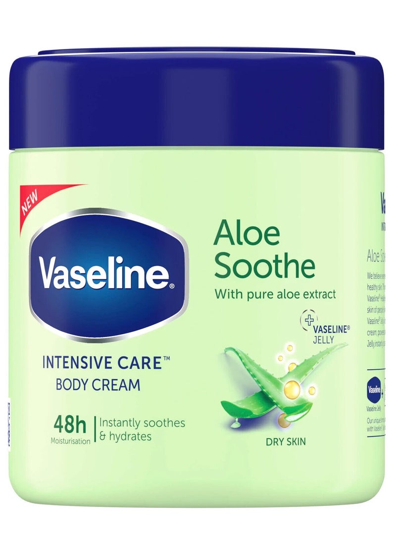 Vaseline Intensive Care Body Cream Jar Aloe Soothe Moisturizer 400 Ml