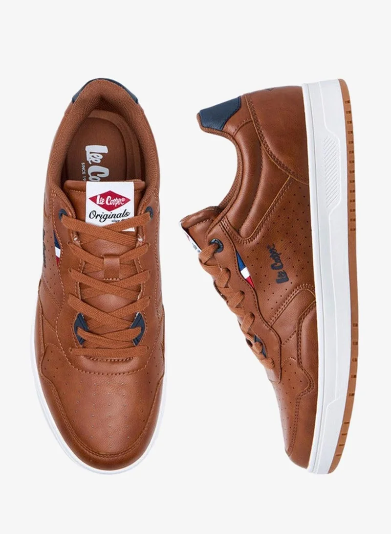 Lee Cooper TAN Men's Perforated Panelled Lace-Up Sneakers for Men | Best Price UAE