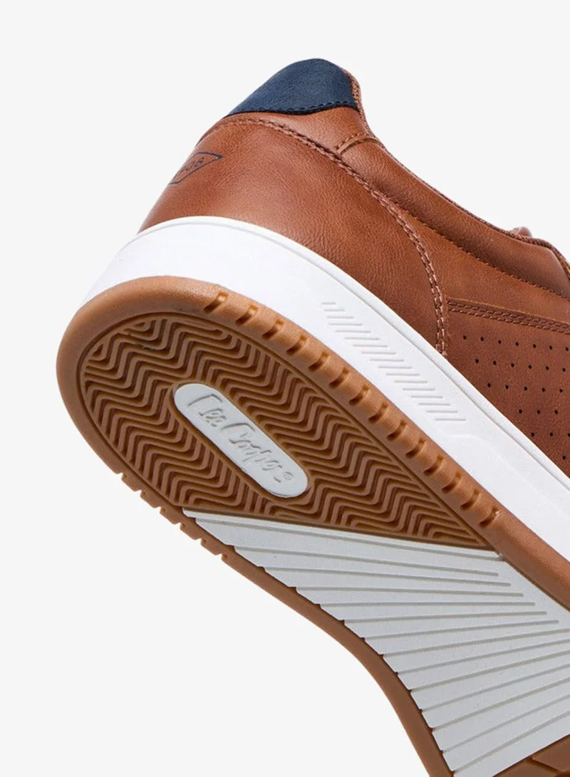 Lee Cooper TAN Men's Perforated Panelled Lace-Up Sneakers for Men | Best Price UAE