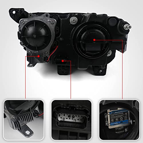 VLINCAR HID Headlights Assembly W/AIR Catcher Compatible with Dodge Challenger 2015 2016 2017 2018 2019 2020 2021 Xenon Model Headlamps Pair with Black Housing Head Lihgt Replacement Passenger Right - Image 5