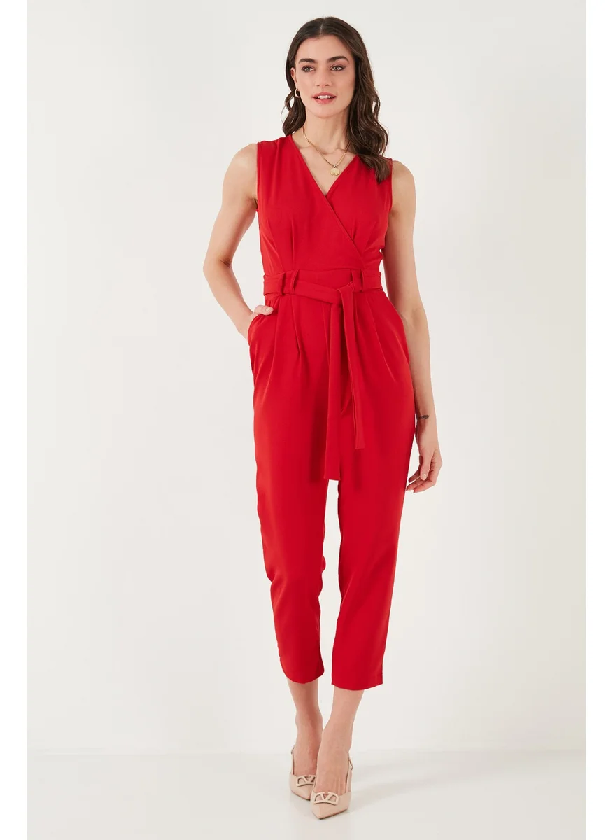 Lela Slim Fit Straight Leg Double Breasted Belted Jumpsuit Women's Jumpsuit 6783626