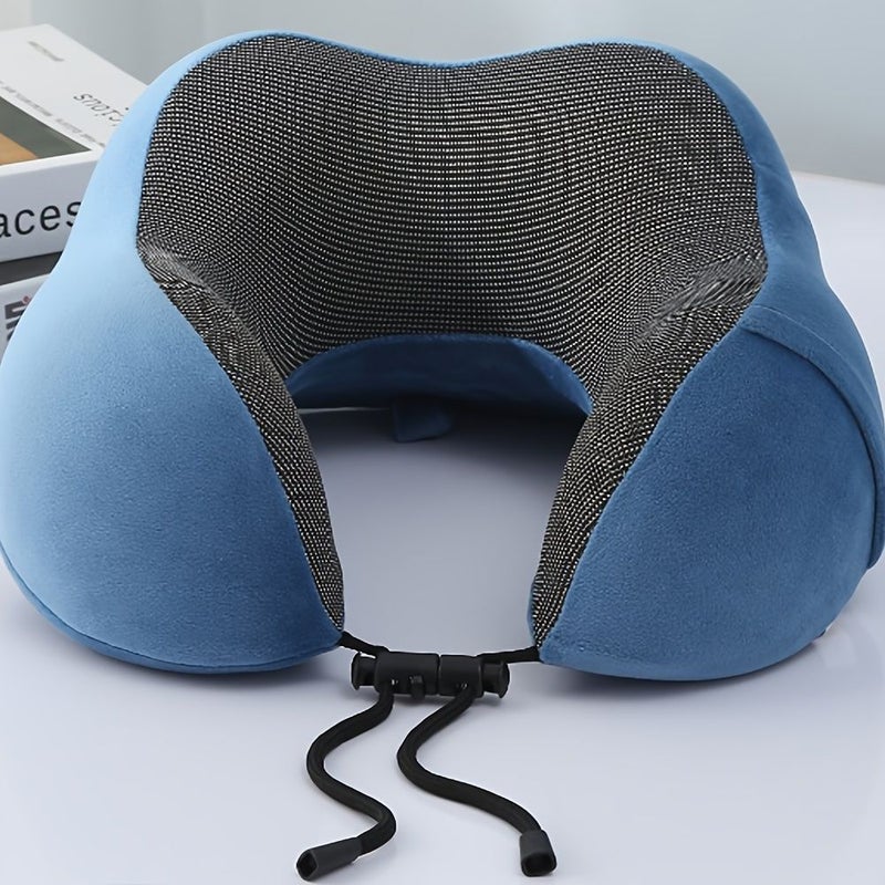 1pc Slow Rebound Travel Pillow U Shaped Neck Support Airplane Pillow Cartoon Black 11.02x10.24 Inch for Travel Office Camping Sofa Bed Home Decor Gift Family Festival - Image 2