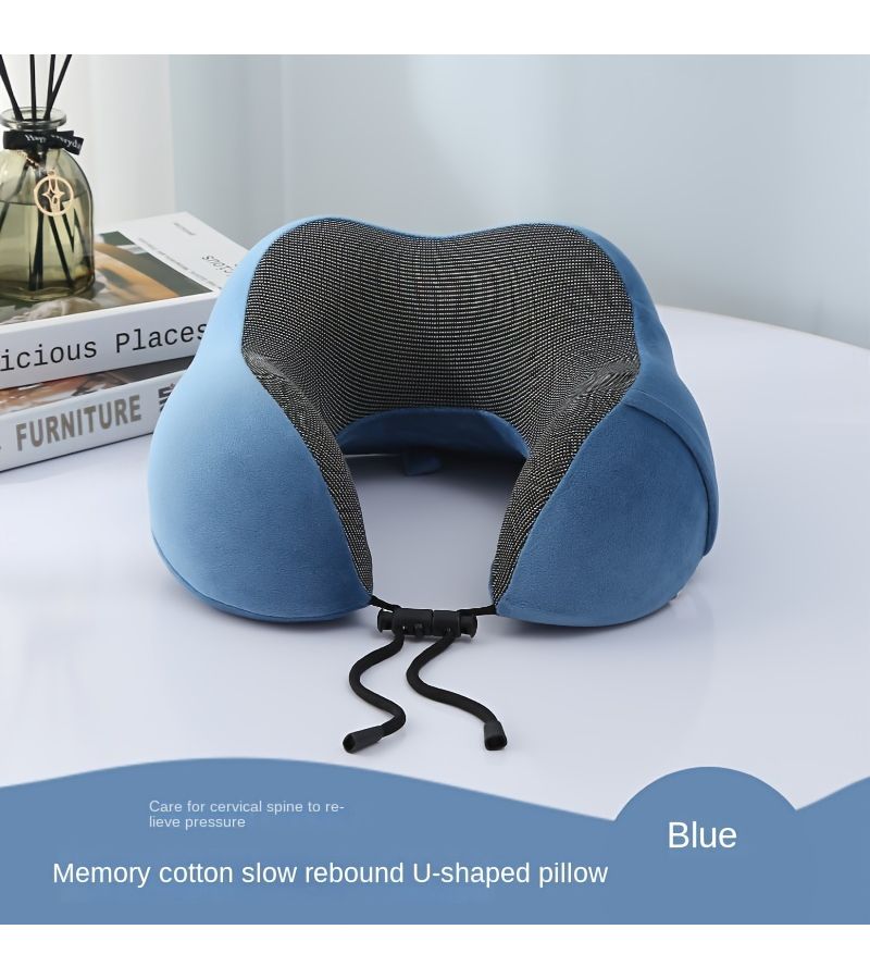 1pc Slow Rebound Travel Pillow U Shaped Neck Support Airplane Pillow Cartoon Black 11.02x10.24 Inch for Travel Office Camping Sofa Bed Home Decor Gift Family Festival - Image 4
