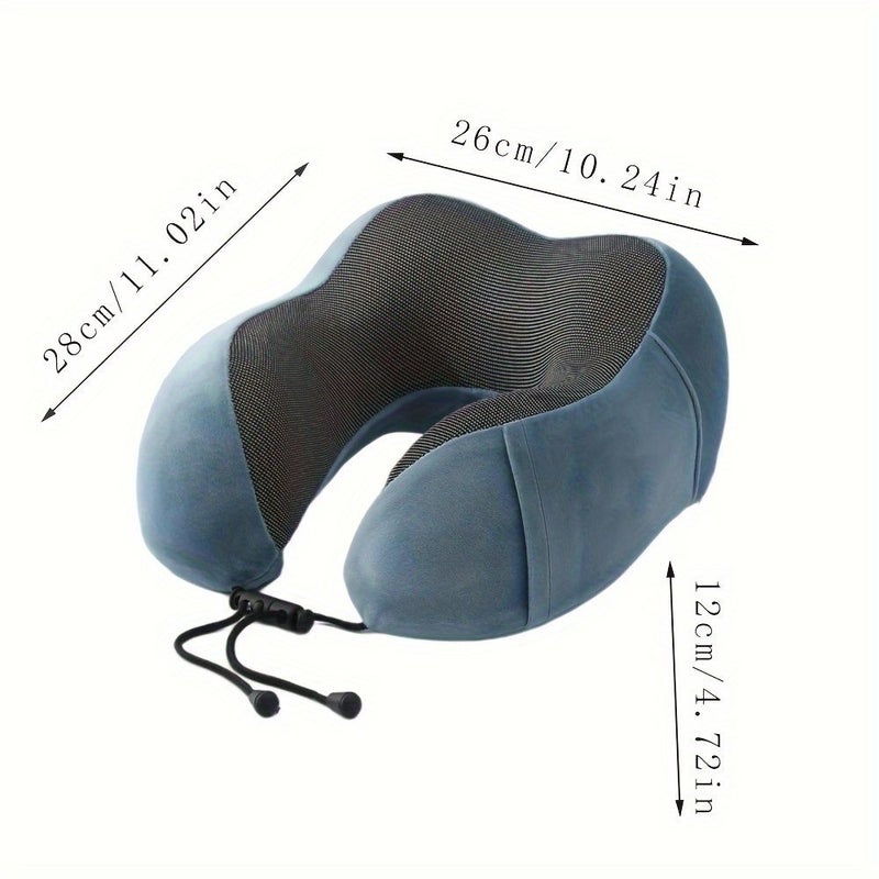 1pc Slow Rebound Travel Pillow U Shaped Neck Support Airplane Pillow Cartoon Black 11.02x10.24 Inch for Travel Office Camping Sofa Bed Home Decor Gift Family Festival - Image 3