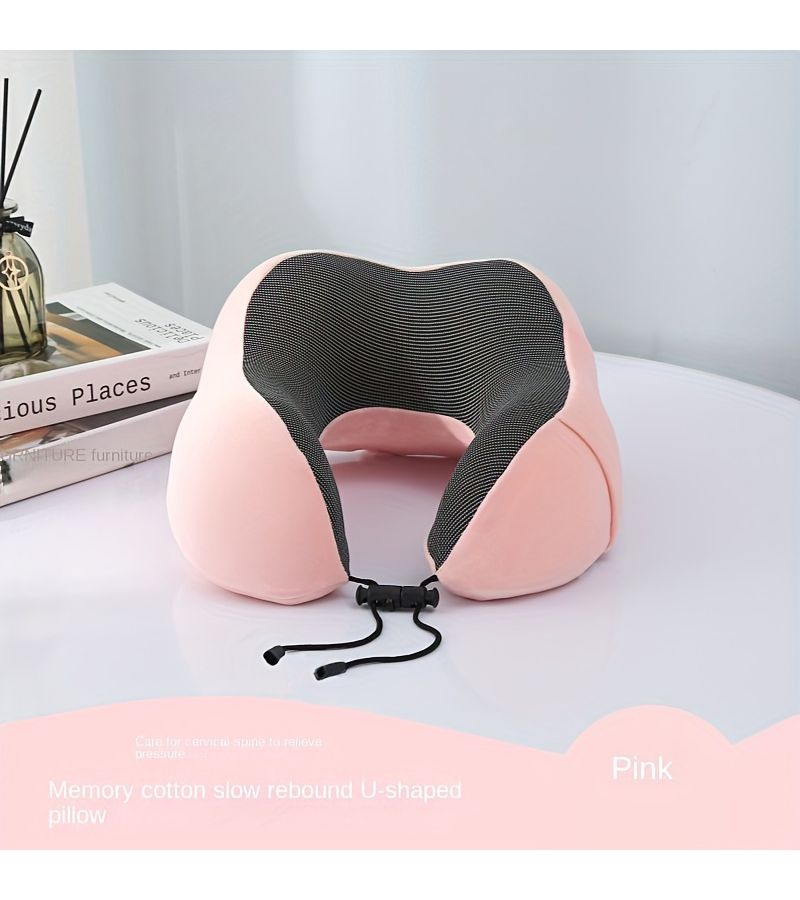 1pc Slow Rebound Travel Pillow U Shaped Neck Support Airplane Pillow Cartoon Black 11.02x10.24 Inch for Travel Office Camping Sofa Bed Home Decor Gift Family Festival - Image 5