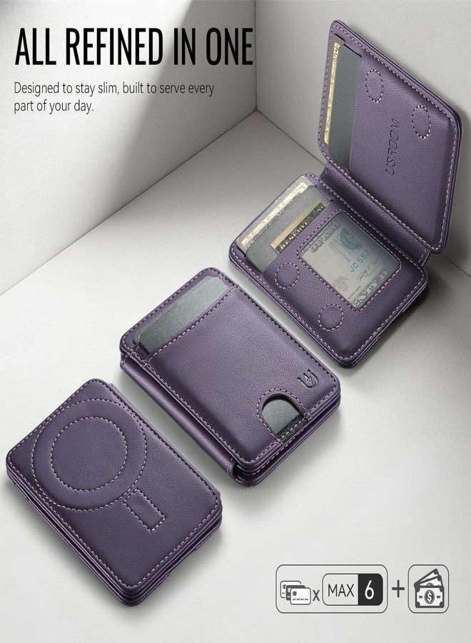 Usroom for Magsafe Wallet Magnetic RFID Blocking Card Holders, Purple, Minimalist - Image 4