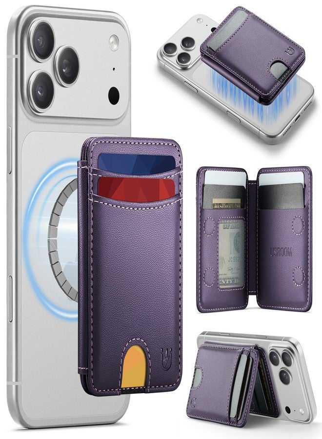 Usroom for Magsafe Wallet Magnetic RFID Blocking Card Holders, Purple, Minimalist - Image 1