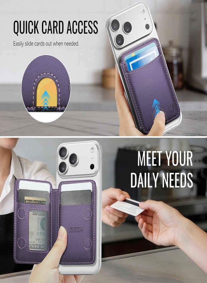 Usroom for Magsafe Wallet Magnetic RFID Blocking Card Holders, Purple, Minimalist - Image 2