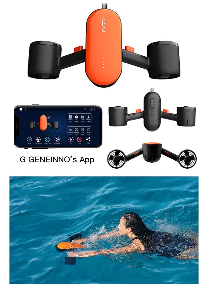 G GENEINNO GENEINNO S2 Underwater Scooter,Dual Motors and Smart APP Support,Sea Scooter for Swimming Scuba Free Diving Snorkeling for Kids Adults - Image 1