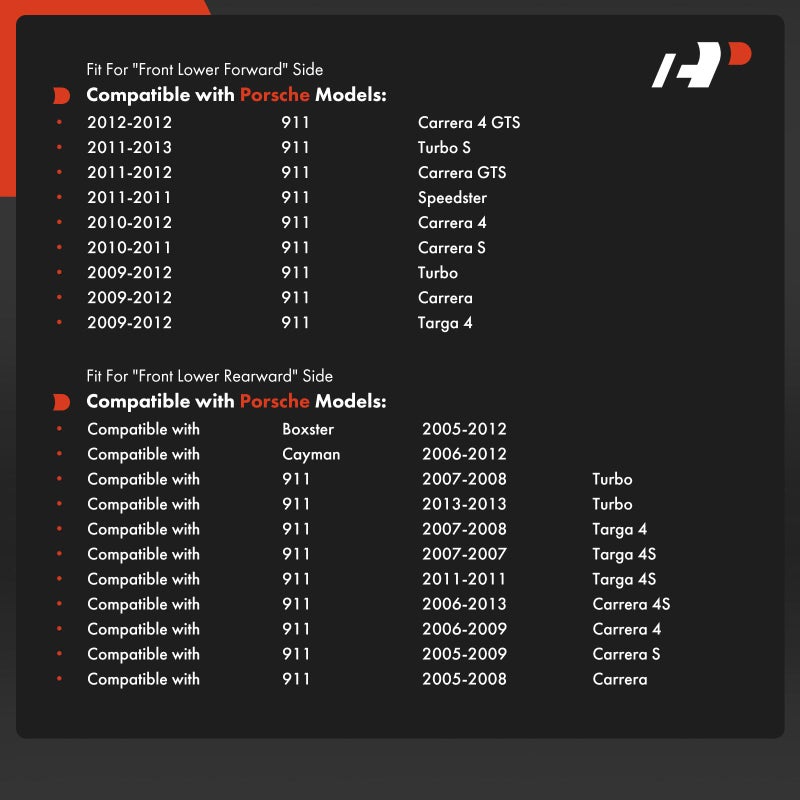 A-Premium 2 x Front Rearward or Forward Lower Control Arm, with Ball Joint, Compatible with Porsche Boxster 2005-2012, 911 2005-2013, Cayman 2006-2012 - Image 2