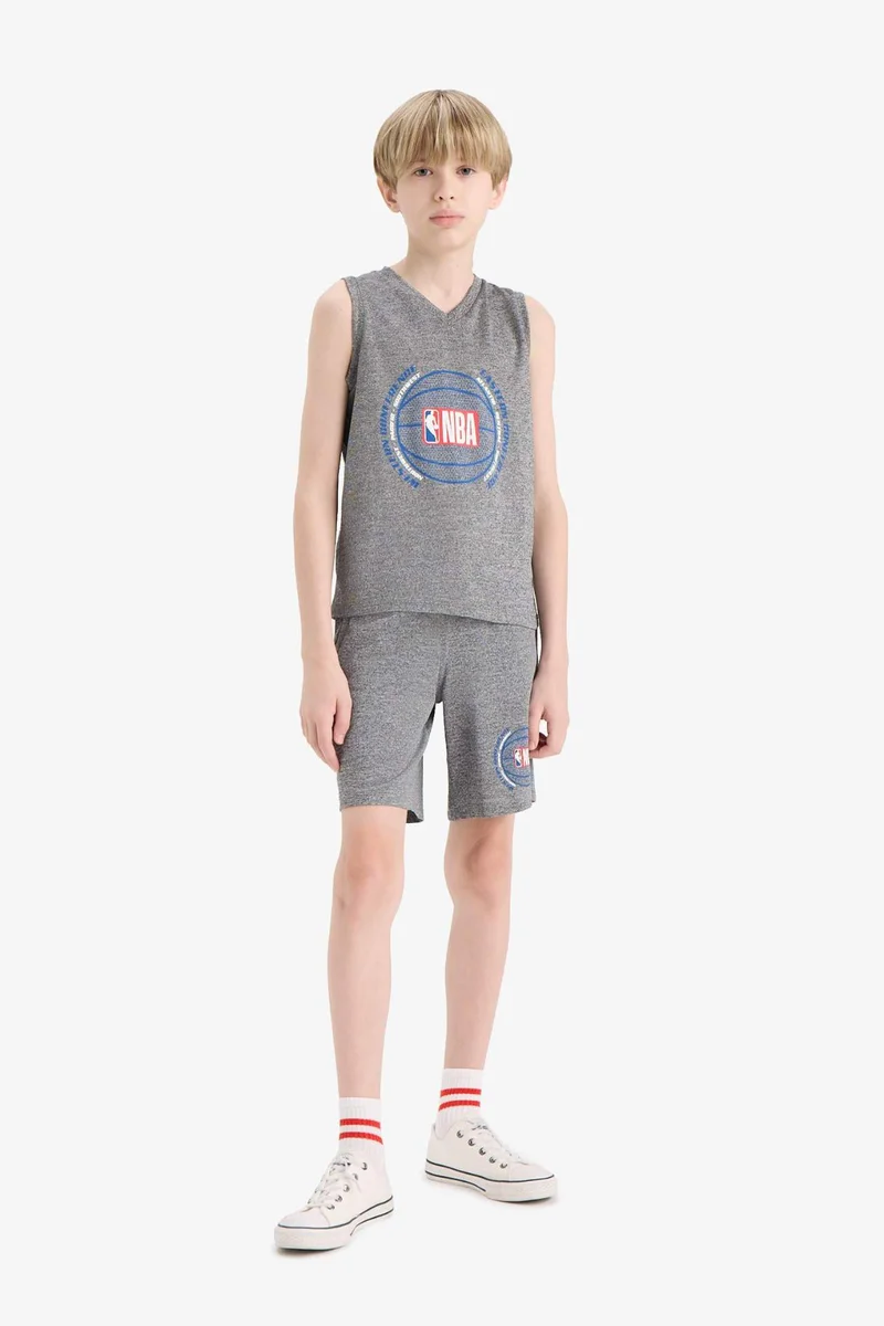 ديفاكتو Boy Child NBA Wordmark Waist Elastic Shorts