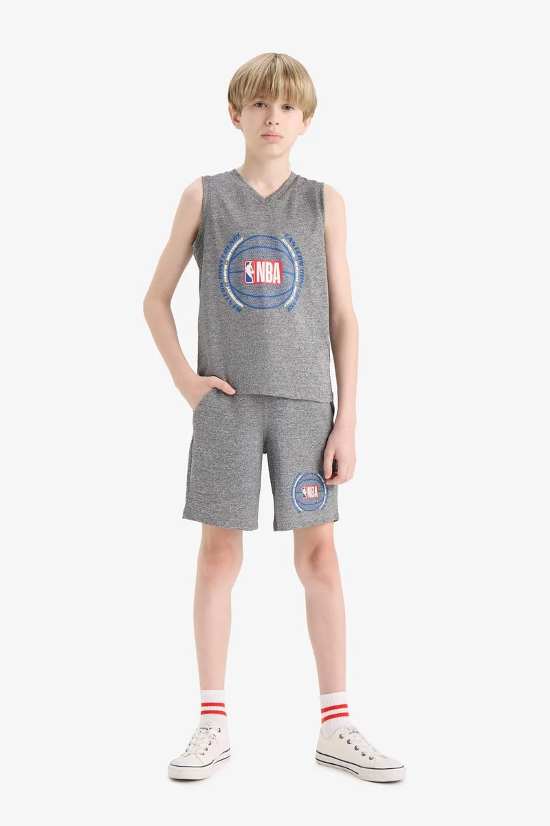 ديفاكتو Boy Child NBA Wordmark Waist Elastic Shorts