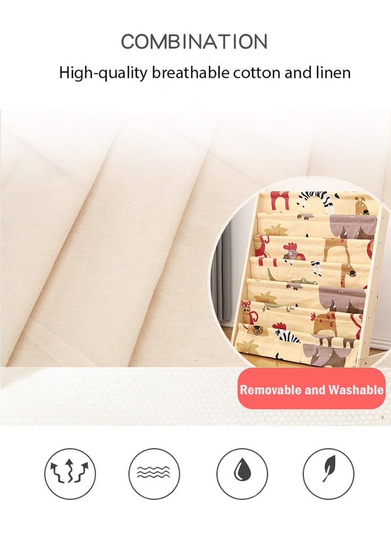 U-HOOME Kids Bookshelf with Deep Sleeve Storage,6-Tier Natural Wood Kids Book Rack Storage Baby Bookcase Organizer Magazine Rack Toddler Book Shelf Organizer for Bedroom Playroom Toy Storage - Image 2