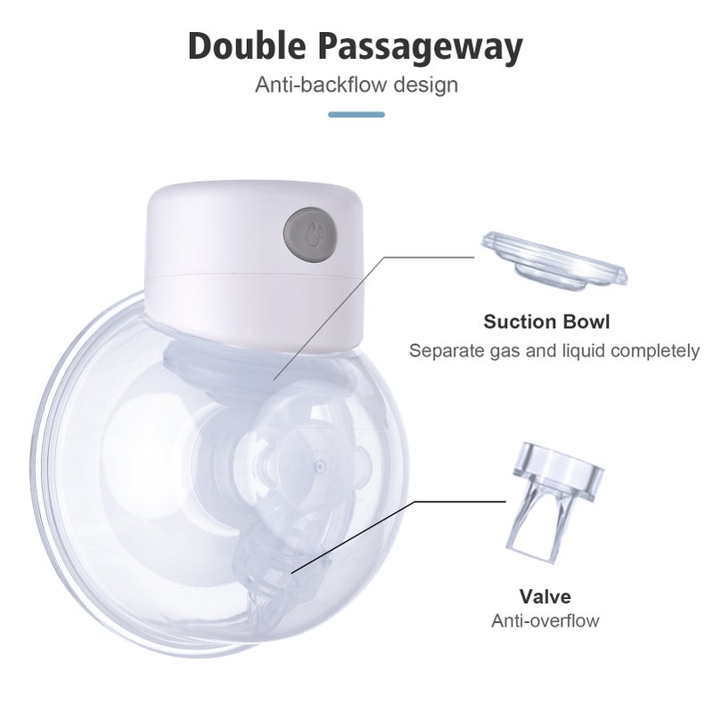 2-Pack Wearable Electric Breast Pump Silent Invisible Hands Breast Pump 2 Modes 9 Levels Adjustable with LCD Display Screen Intelligent Timing for Home Travel - Image 3