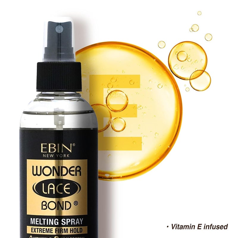 EBIN NEW YORK Wonder Bond Melting Spray 8oz/ 250ml - Extreme Firm Hold (Supreme) | No Reside, Long Lasting Formula with Protecting Edges, Gives Undetectable and Natural Look - Image 3