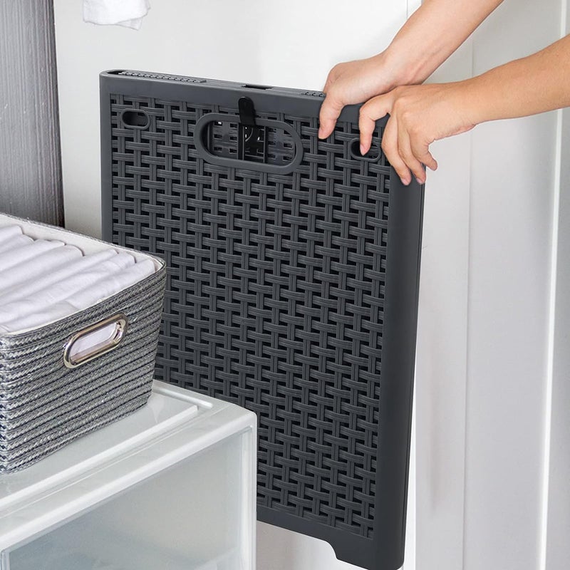 Ndola 42L Collapsible Plastic Laundry BasketsFoldable Laundry HamperPack of 2 Grey - Image 5
