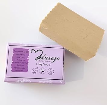 Natureza Organic Multani Mitti soap Bentonite Clay soap Fullers Earth Soap for Blackheads Oily Skin 90g - Image 1