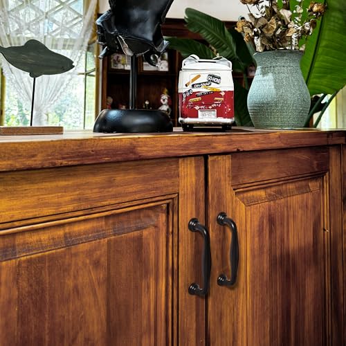 TUNNY 10 Pack Cabinet Handles-5"/128mm Screw Spacing Matte Black Furniture Hardware Handles for Kitchen Cabinets Bedroom Dresser Wardrobe Cabinet Pulls - Image 4