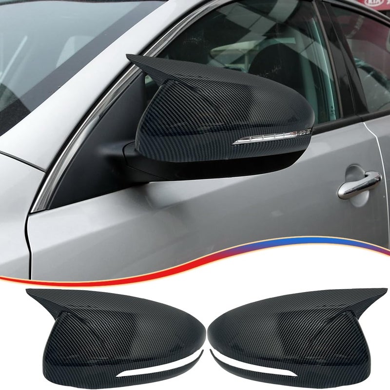 غطاء مرآة الرؤية الخلفية MUXEE لكيا أوبتيما K5 2011 2012 2013 2014 2015 غطاء إشارة الانعطاف من ألياف الكربون مجموعة غطاء المرآة ذات القرون الملحقات