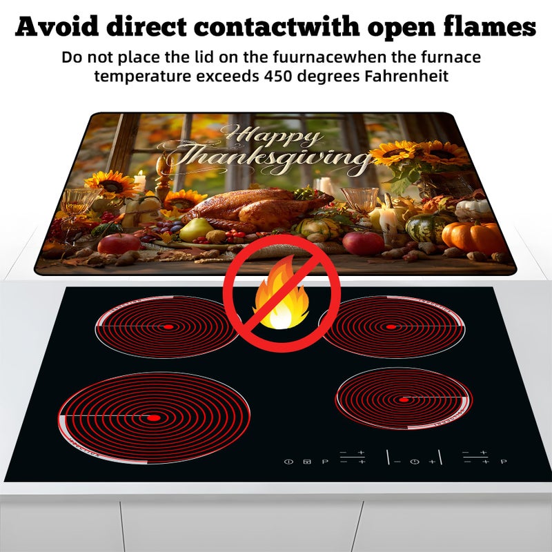 AOHMPT Multi-Design Stove Cover for Glass/Electric Stoves - 3-in-1 Heat-Resistant Protector Mat, Non-Slip Drying Rack 28"x20" - Image 3