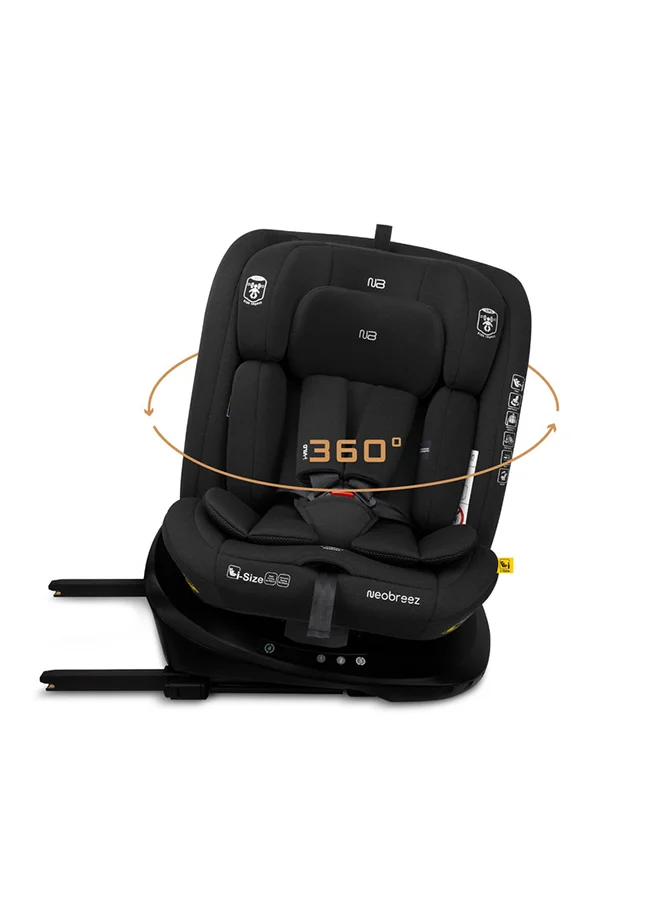 neobreez I-VILO 360° Rotatable ISOFIX All-in-1 Convertible Baby Toddler Kids Child Car Seat, I-Size ECER129,  Recline&Adjustable, Side Impact Protection, Memory Foam 0-12Yrs, 0-36Kg, Group 0+/1/2/3, 5 Point Harness