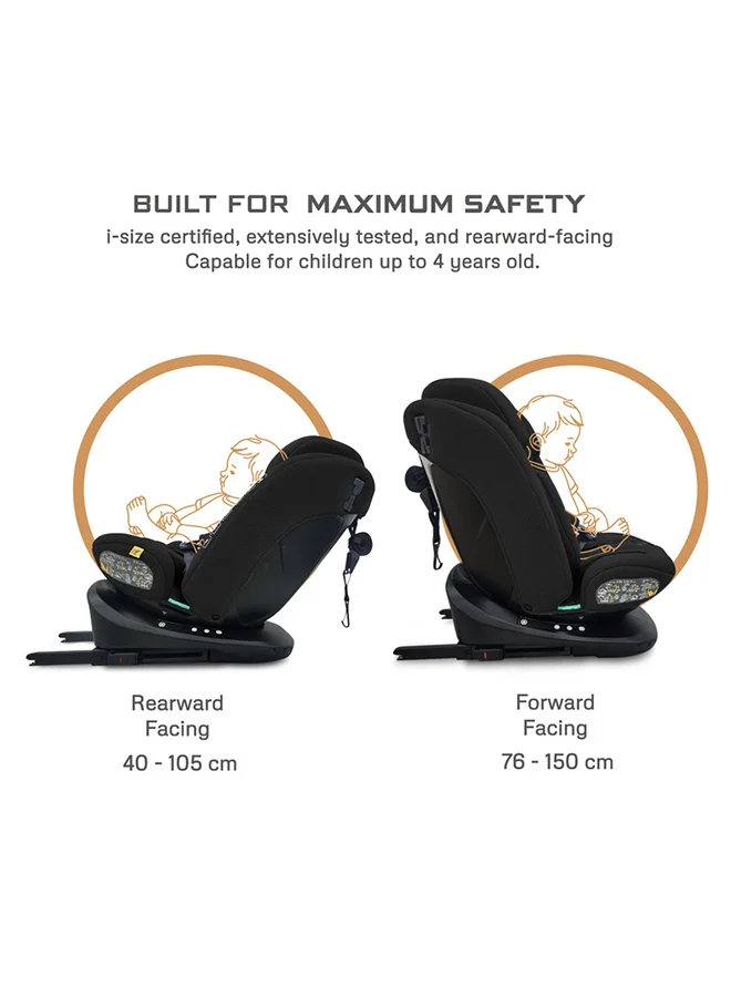 neobreez I-VILO 360° Rotatable ISOFIX All-in-1 Convertible Baby Toddler Kids Child Car Seat, I-Size ECER129,  Recline&Adjustable, Side Impact Protection, Memory Foam 0-12Yrs, 0-36Kg, Group 0+/1/2/3, 5 Point Harness