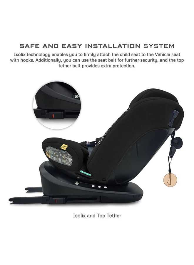 neobreez I-VILO 360° Rotatable ISOFIX All-in-1 Convertible Baby Toddler Kids Child Car Seat, I-Size ECER129,  Recline&Adjustable, Side Impact Protection, Memory Foam 0-12Yrs, 0-36Kg, Group 0+/1/2/3, 5 Point Harness