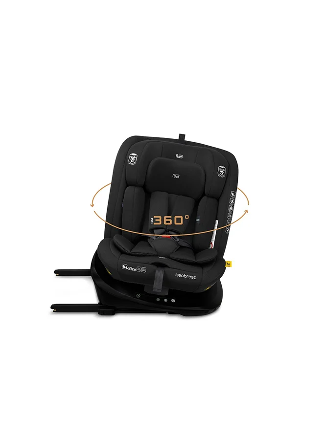 neobreez I-VILO 360° Rotatable ISOFIX All-in-1 Convertible Baby Toddler Kids Child Car Seat, I-Size ECER129,  Recline&Adjustable, Side Impact Protection, Memory Foam 0-12Yrs, 0-36Kg, Group 0+/1/2/3, 5 Point Harness