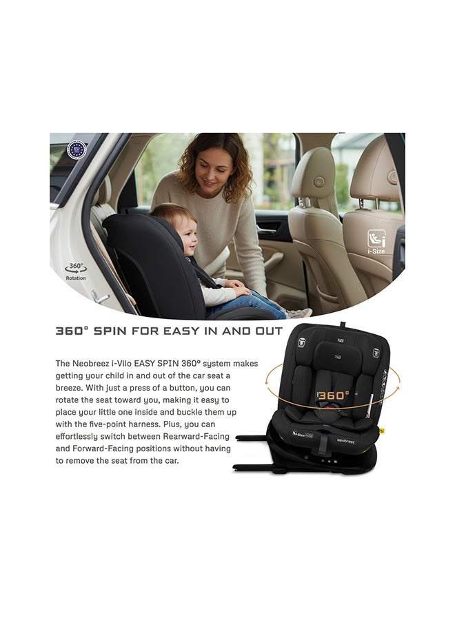 neobreez I-VILO 360° Rotatable ISOFIX All-in-1 Convertible Baby Toddler Kids Child Car Seat, I-Size ECER129,  Recline&Adjustable, Side Impact Protection, Memory Foam 0-12Yrs, 0-36Kg, Group 0+/1/2/3, 5 Point Harness - Image 5