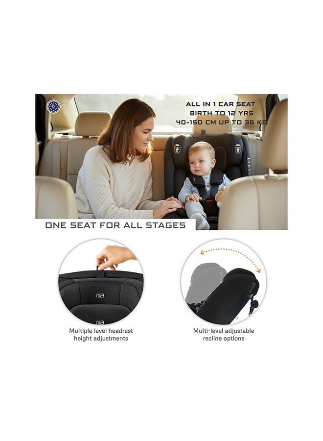 neobreez I-VILO 360° Rotatable ISOFIX All-in-1 Convertible Baby Toddler Kids Child Car Seat, I-Size ECER129,  Recline&Adjustable, Side Impact Protection, Memory Foam 0-12Yrs, 0-36Kg, Group 0+/1/2/3, 5 Point Harness - Image 2