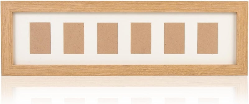 LABRIMP First Year Picture Frame Wooden Keepsake Frame for Newborns with 6 Photo Slots for Birthday and Growth Record Display - Image 1