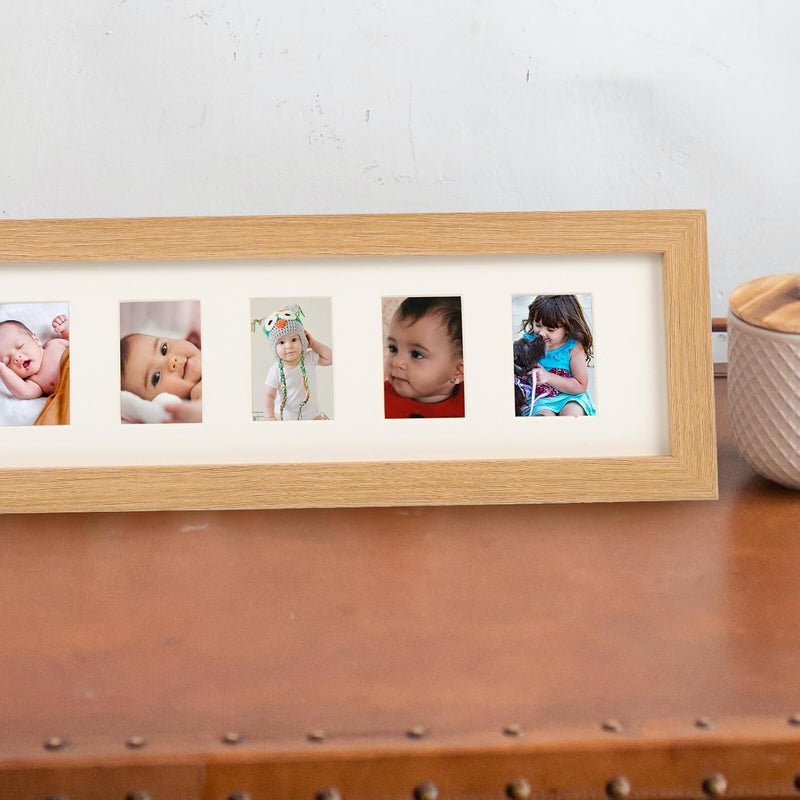 LABRIMP First Year Picture Frame Wooden Keepsake Frame for Newborns with 6 Photo Slots for Birthday and Growth Record Display - Image 5