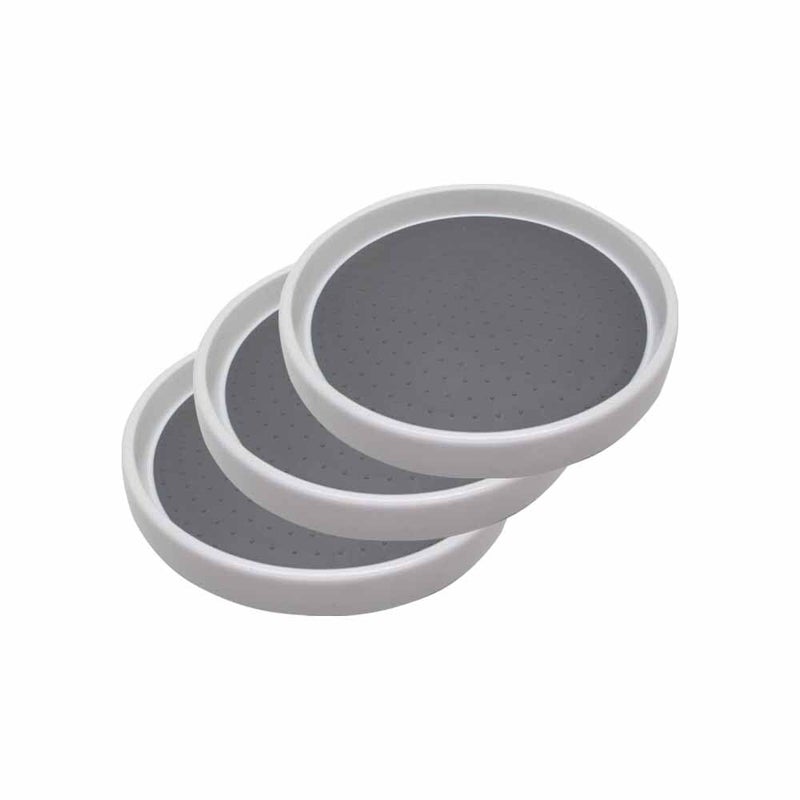 Gadgetime USA 3 Pack Lazy Susan Organizer Turntable 10 inches Rotating Spice Rack for Kitchen Cabinet Pantry Fridge Bathroom Vanity Countertop Under Sink Organization NonSkid