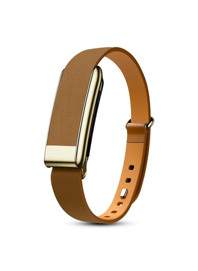 DADO Luxe Tapered Leather Replacement Band Compatible with WHOOP 5.0, One, Peak, and Life Fitness Tracker – Durable & Comfortable | Not for Whoop Gen 4 (Brown Gold - Slim, One/Peak) - Image 1